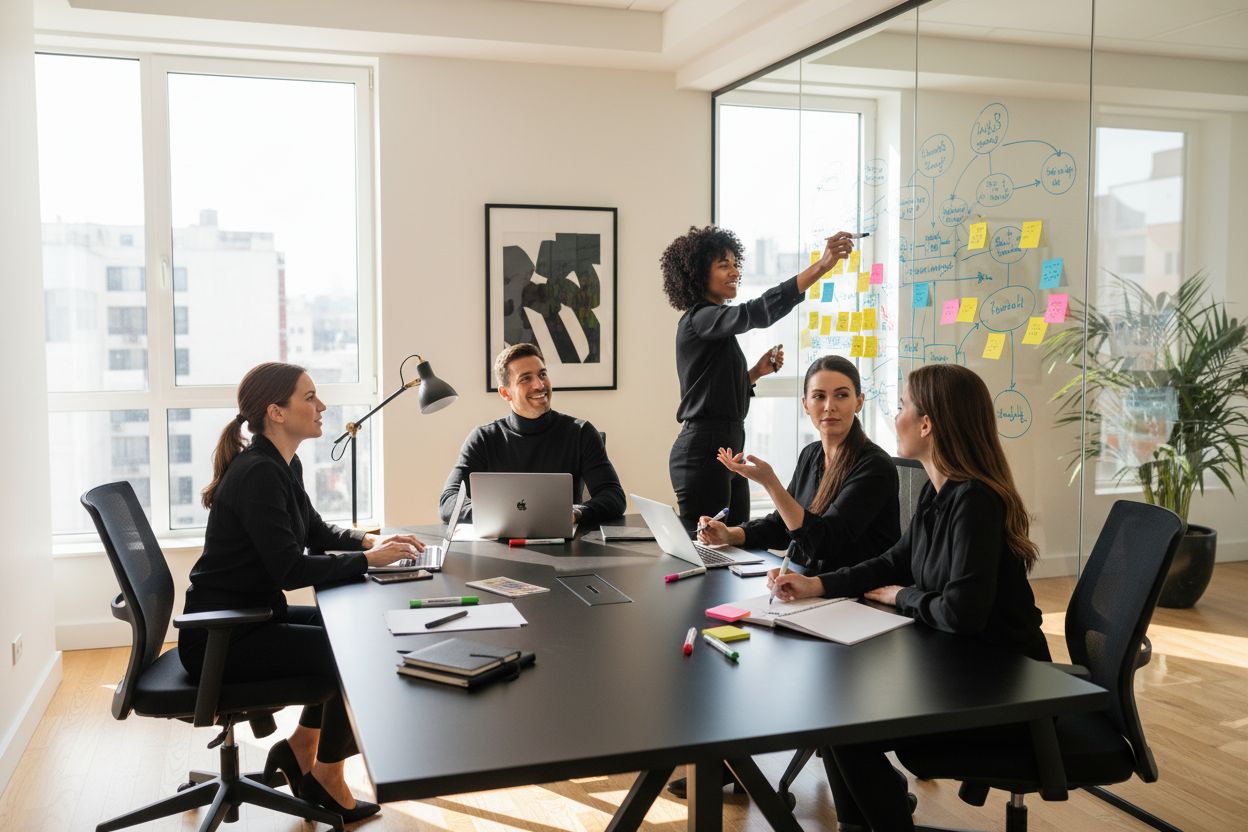 creative brainstorming, collaborative teamwork, mind mapping